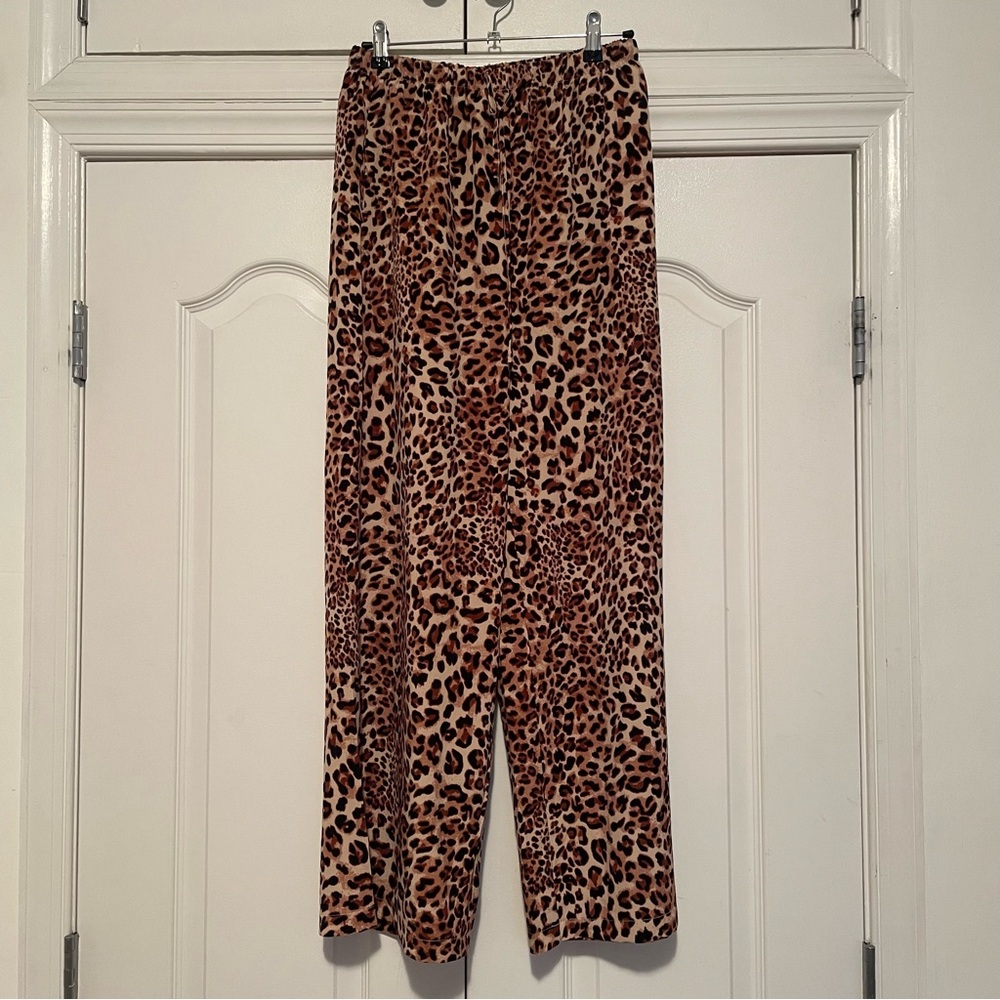 Moyan Leopard Print Drawstring Soft Pants size Medium